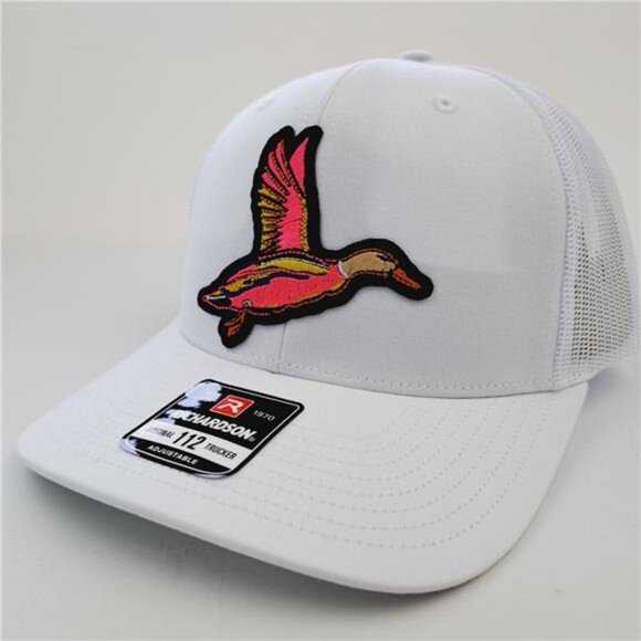 Retro Black Pond Duck Hunting Water Foul Mesh Snapback Richardson 112 Cap Hat - Picture 1 of 4